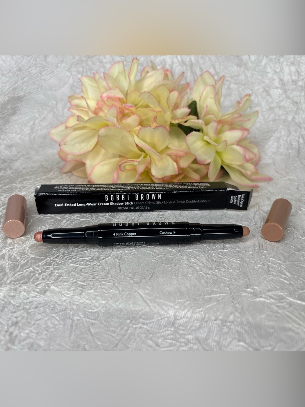 Bobbi Brown Long Wear Cream Dual Shadow Stick Pink Copper Shimmer + Cashew NIB